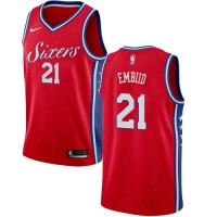 Nike Philadelphia 76ers #21 Joel Embiid Red Youth NBA Swingman Statement Edition Jersey