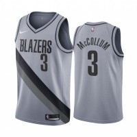 Portland Portland Trail Blazers #3 C.J. McCollum Gray Youth NBA Swingman 2020-21 Earned Edition Jersey