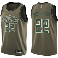 Nike Milwaukee Bucks #22 Khris Middleton Green Salute to Service Youth NBA Swingman Jersey