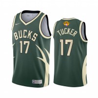 Milwaukee Milwaukee Bucks #17 P. J. Tucker Men's 2021 NBA Finals Bound Swingman Earned Edition Jersey Green