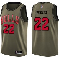 Nike Chicago Bulls #22 Otto Porter Jr Green Youth NBA Swingman Salute to Service Jersey