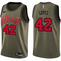 Nike Chicago Bulls #42 Robin Lopez Green Salute to Service Youth NBA Swingman Jersey