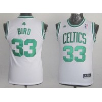 Boston Celtics #33 Larry Bird White Throwback Stitched Youth NBA Jersey
