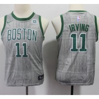 Nike Boston Celtics #11 Kyrie Irving Gray Youth NBA Swingman City Edition Jersey