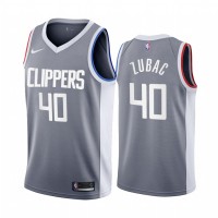 Los Angeles Los Angeles Clippers #40 Ivica Zubac Gray Youth NBA Swingman 2020-21 Earned Edition Jersey