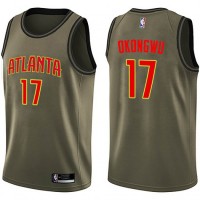 Nike Atlanta Hawks #17 Onyeka Okongwu Green Youth NBA Swingman Salute to Service Jersey