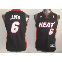 Miami Heat #6 LeBron James Black Stitched Youth NBA Jersey