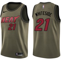 Nike Miami Heat #21 Hassan Whiteside Green Salute to Service Youth NBA Swingman Jersey