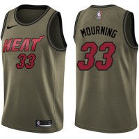Nike Miami Heat #33 Alonzo Mourning Green Salute to Service Youth NBA Swingman Jersey