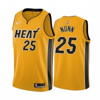 Miami Miami Heat #25 Kendrick Nunn Yellow Youth NBA Swingman 2020-21 Earned Edition Jersey