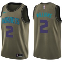 Nike Charlotte Hornets #2 Marvin Williams Green Salute to Service Youth NBA Swingman Jersey