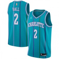 Nike Charlotte Hornets #2 LaMelo Ball Aqua Youth NBA Jordan Swingman Hardwood Classics Jersey