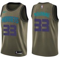 Nike Charlotte Hornets #33 Alonzo Mourning Green Salute to Service Youth NBA Swingman Jersey
