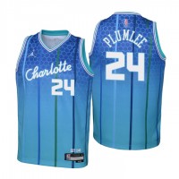 Charlotte Charlotte Hornets #24 Mason Plumlee Youth Nike Blue 2021/22 Swingman Jersey - City Edition