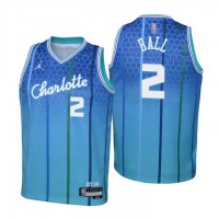 Charlotte Charlotte Hornets #2 Lamelo Ball Youth Nike Blue 2021/22 Swingman Jersey - City Edition