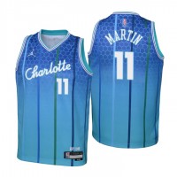 Charlotte Charlotte Hornets #11 Cody Martin Youth Nike Blue 2021/22 Swingman Jersey - City Edition