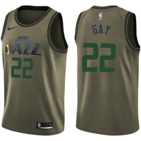 Nike Utah Jazz #22 Rudy Gay Green Salute to Service Youth NBA Swingman Jersey