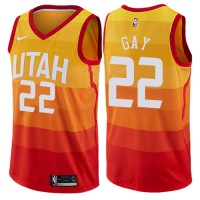 Nike Utah Jazz #22 Rudy Gay Orange Youth NBA Swingman City Edition Jersey