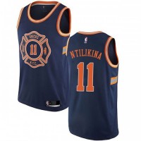 Nike New York Knicks #11 Frank Ntilikina Navy Youth NBA Swingman City Edition Jersey