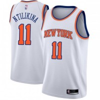 Nike New York Knicks #11 Frank Ntilikina White Youth NBA Swingman Association Edition Jersey