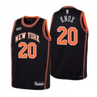 New York New York Knicks #20 Kevin Knox Youth Nike Black 2021/22 Swingman Jersey - City Edition