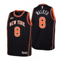 New York New York Knicks #8 Kemba Walker Youth Nike Black 2021/22 Swingman Jersey - City Edition