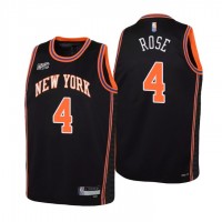 New York New York Knicks #4 Derrick Rose Youth Nike Black 2021/22 Swingman Jersey - City Edition