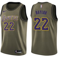 Nike Los Angeles Lakers #22 Elgin Baylor Green Salute to Service Youth NBA Swingman Jersey