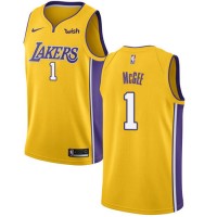 Nike Los Angeles Lakers #1 JaVale McGee Gold Youth NBA Swingman Icon Edition Jersey