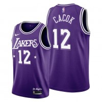 Los Angeles Los Angeles Lakers #12 Devontae Cacok Youth 2021-22 City Edition Purple NBA Jersey