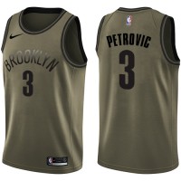 NikeBrooklyn Nets #3 Drazen Petrovic Green Salute to Service Youth NBA Swingman Jersey