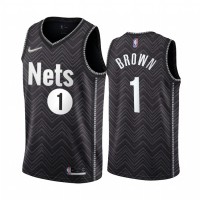 BrooklynBrooklyn Nets #1 Bruce Brown Black Youth NBA Swingman 2020-21 Earned Edition Jersey