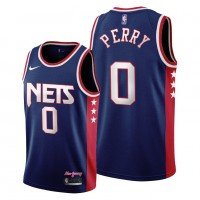 BrooklynBrooklyn Nets #0 Reggie Perry Youth 2021-22 City Edition Throwback 90s Wordmark Navy NBA Jersey