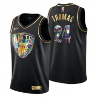 BrooklynBrooklyn Nets #24 Cam Thomas Youth Golden Edition Diamond Logo 2021/22 Swingman Jersey - Black