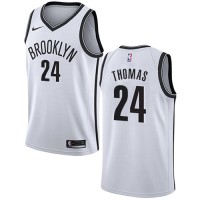 NikeBrooklyn Nets #24 Cam Thomas White Youth NBA Swingman Association Edition Jersey