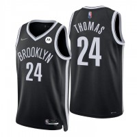 NikeBrooklyn Nets #24 Cam Thomas Black Youth 2021-22 Youth NBA 75th Anniversary Diamond Swingman Jersey - Icon Edition