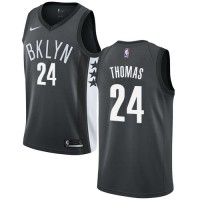 NikeBrooklyn Nets #24 Cam Thomas Gray Youth NBA Swingman Statement Edition Jersey