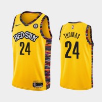 BrooklynBrooklyn Nets #24 Cam Thomas Youth Nike Yellow 2019-20 City Edition NBA Jersey