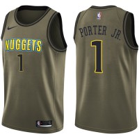 Nike Denver Nuggets #1 Michael Porter Jr. Green Youth NBA Swingman Salute to Service Jersey