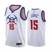 Denver Denver Nuggets #15 Nikola Jokic White Youth NBA Swingman 2020-21 Earned Edition Jersey