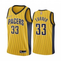 Indiana Indiana Pacers #33 Myles Turner Gold Youth NBA Swingman 2020-21 Earned Edition Jersey