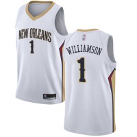 Nike New Orleans Pelicans #1 Zion Williamson White Youth NBA Swingman Association Edition Jersey
