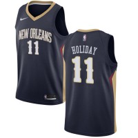 Nike New Orleans Pelicans #11 Jrue Holiday Navy Youth NBA Swingman Icon Edition Jersey