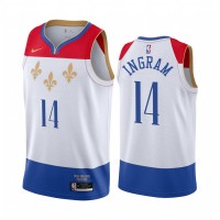 Nike New Orleans Pelicans #14 Brandon Ingram White Youth NBA Swingman 2020-21 City Edition Jersey