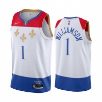 Nike New Orleans Pelicans #1 Zion Williamson White Youth NBA Swingman 2020-21 City Edition Jersey