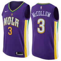 Nike New Orleans Pelicans #3 C.J. McCollum Purple Youth NBA Swingman City Edition Jersey