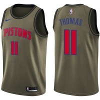 Nike Detroit Pistons #11 Isiah Thomas Green Salute to Service Youth NBA Swingman Jersey