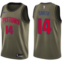 Nike Detroit Pistons #14 Ish Smith Green Salute to Service Youth NBA Swingman Jersey