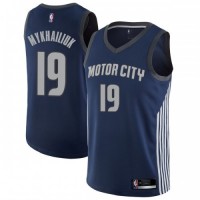 Nike Detroit Pistons #19 Sviatoslav Mykhailiuk Navy Youth NBA Swingman City Edition Jersey