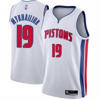 Nike Detroit Pistons #19 Sviatoslav Mykhailiuk White Youth NBA Swingman Association Edition Jersey